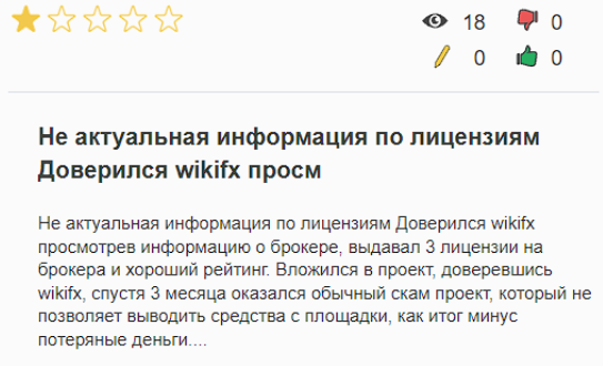 WikiFX жалоба