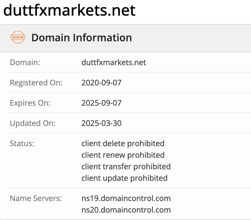 DUTTFX Markets домен