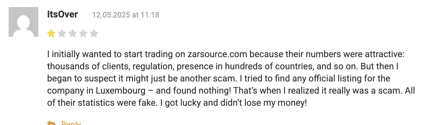отзывы людей о ZARsource