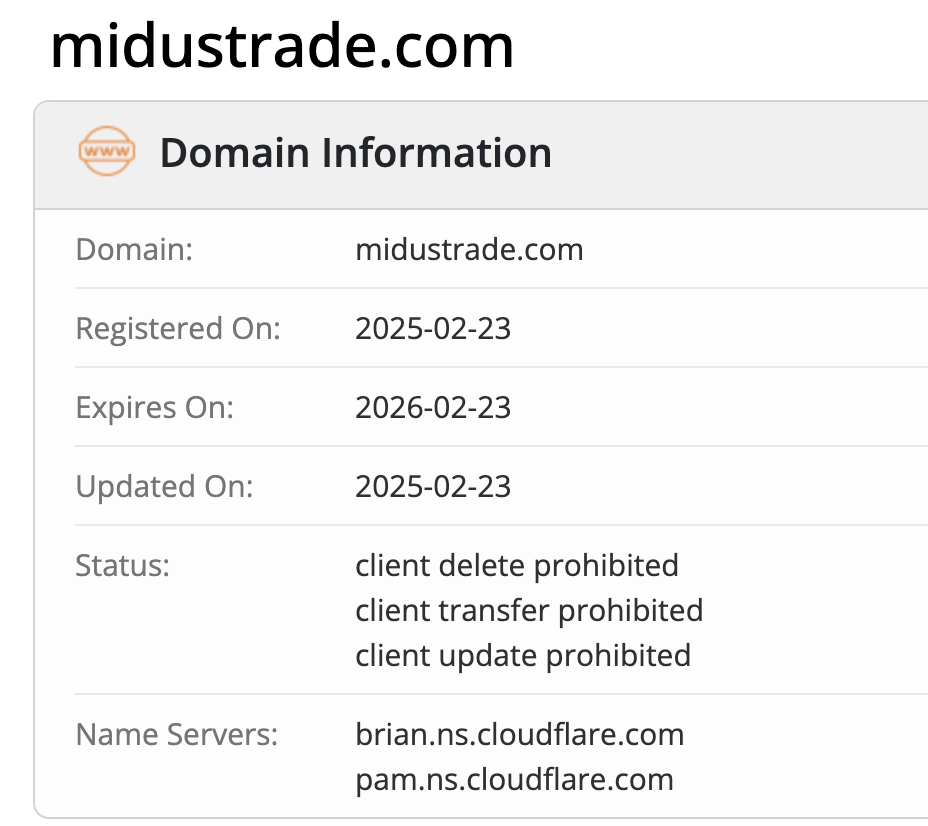 Midus Trade GmbH домен