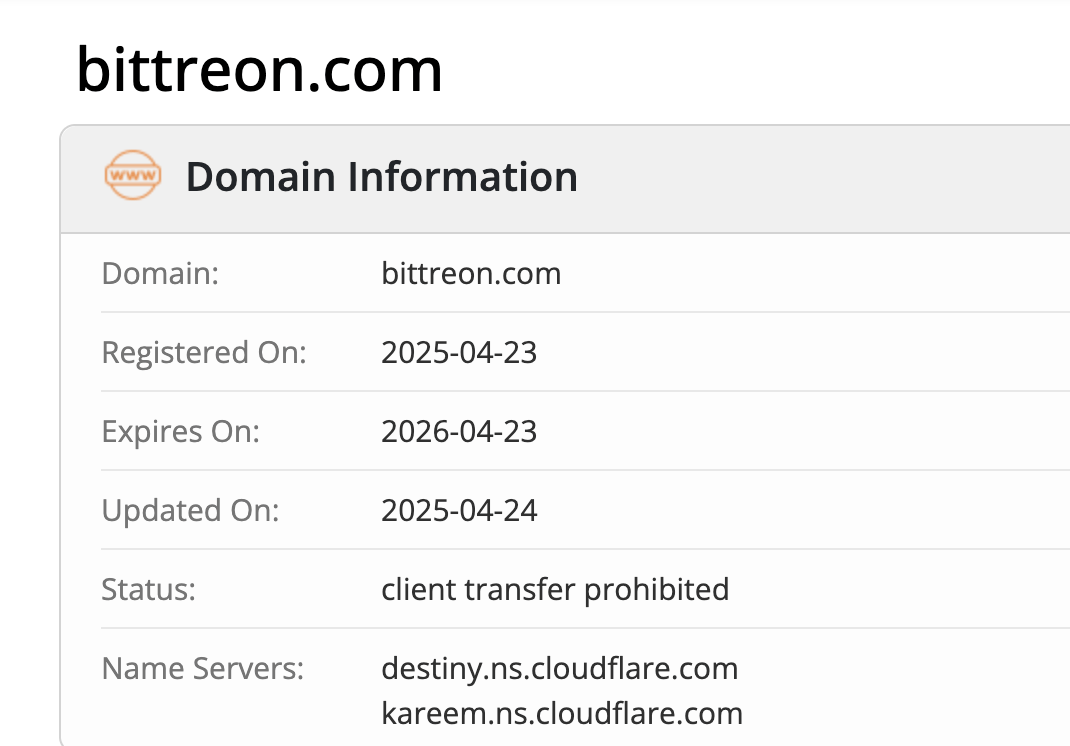 Bittreon домен